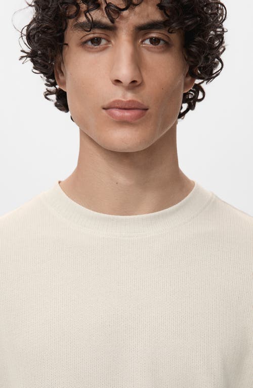 Mango Cotton Blend Fine Knit T-shirt In Neutral