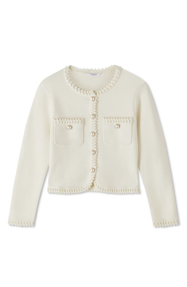 LK Bennett Norah Knit Jacket, Alternate, color, Cream