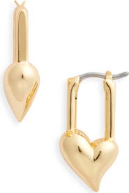 JENNY BIRD Padlock Heart Huggie Hoop Earrings