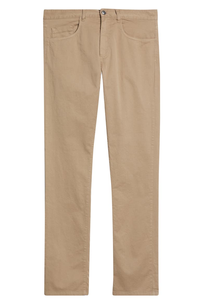 Regular Fit 5-Pocket Cotton Stretch Twill Pants, Alternate, color, NEUTRAL BROWN