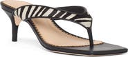 Cinq à Sept Frankie Zebra Print Calf Hair Thong Sandal