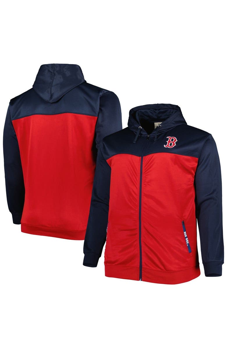 PROFILE Men's Navy/Red Boston Red Sox Big & Tall Yoke Full-Zip Hoodie, Main, color, 
