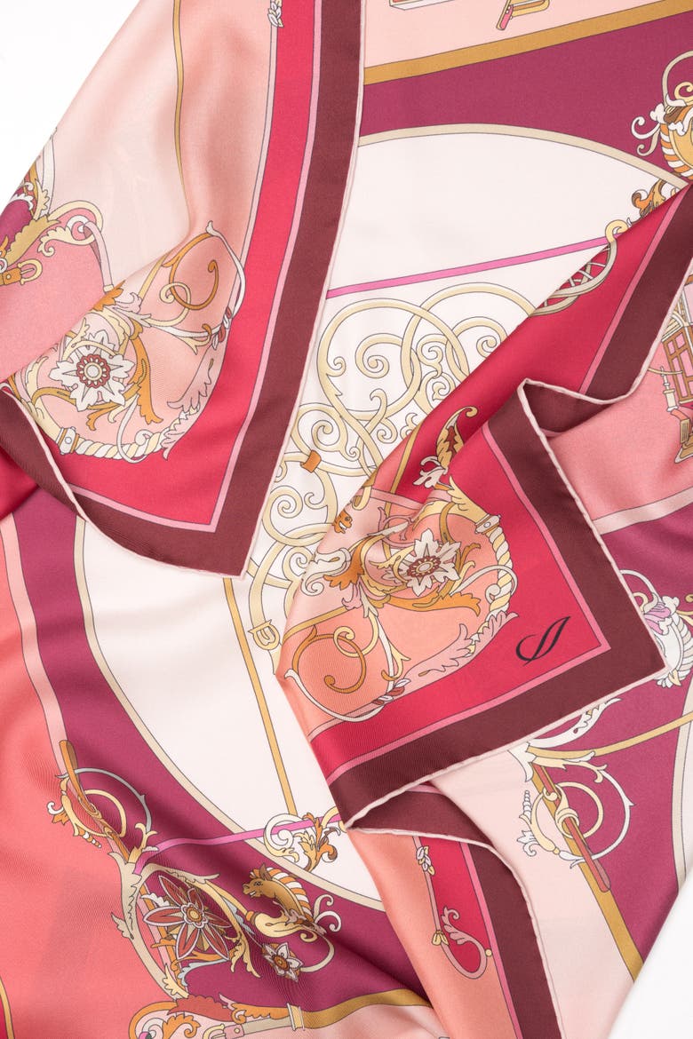 Carozza- Silk Foulard for Women, Alternate, color, Rose Red