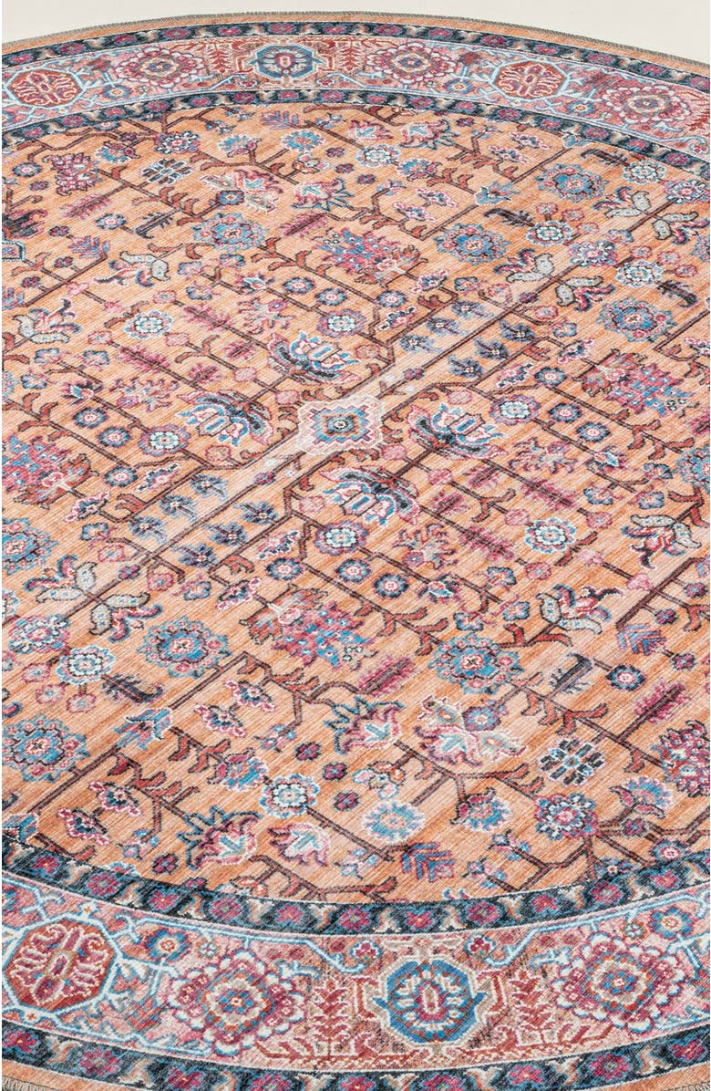 JONATHAN Y Kemer All-Over Persian Machine-Washable Round Area Rug, Alternate, color, Red/Blue