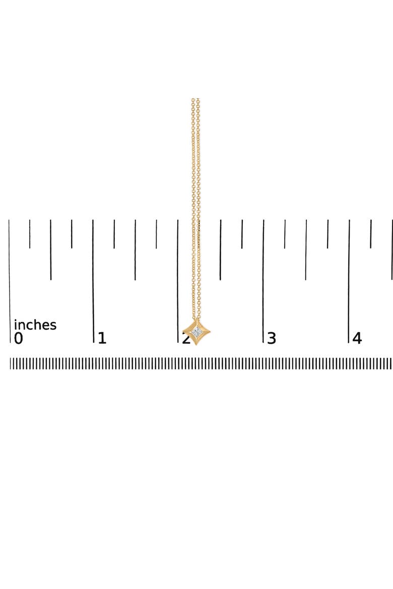 10K Gold 1/5 Cttw Bezel Set Princess Diamond Kite Shaped Solitaire Pendent Necklace, Alternate, color, Yellow