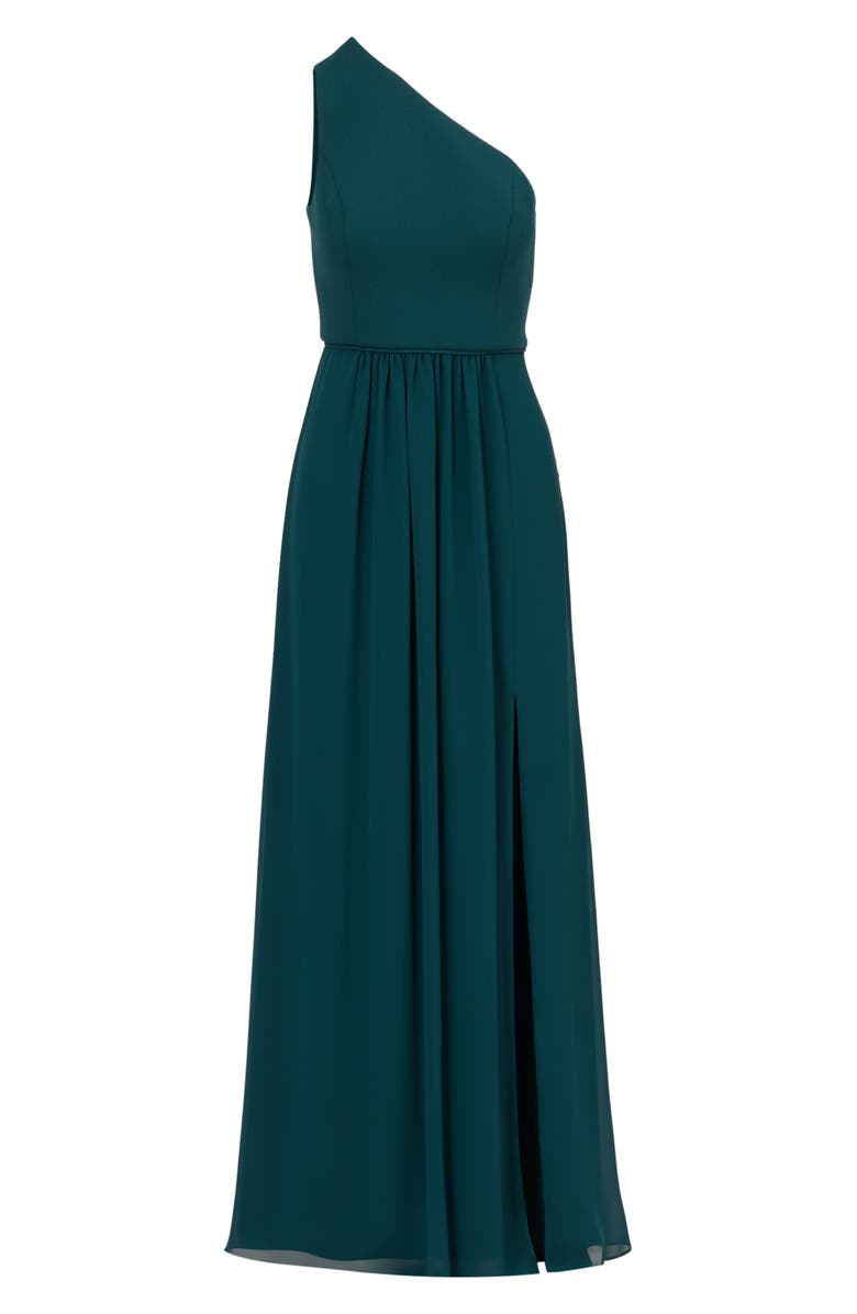 Adrianna Papell One-Shoulder Crepe Chiffon Gown, Alternate, color, 