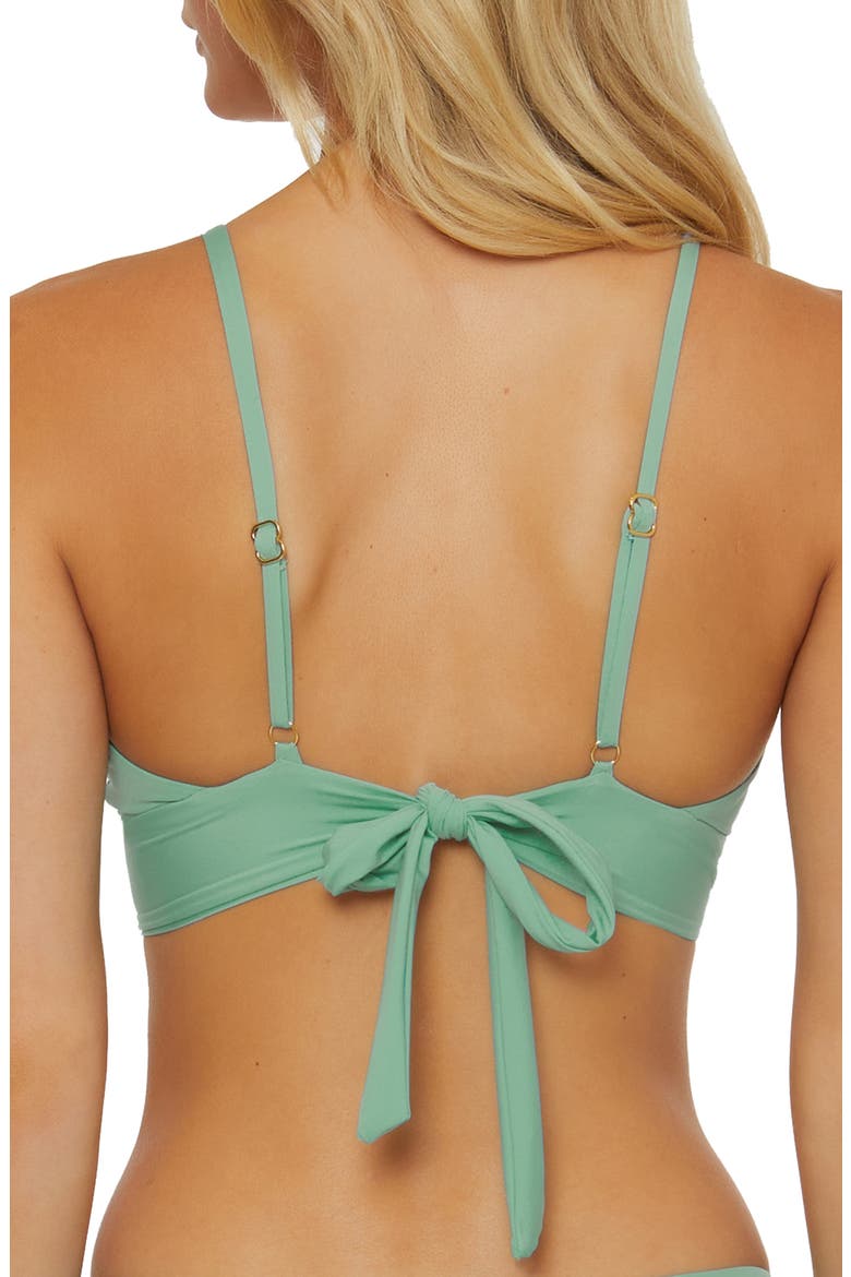 Colorcode U-Wire Shirred Bikini Top, Alternate, color, MINERAL