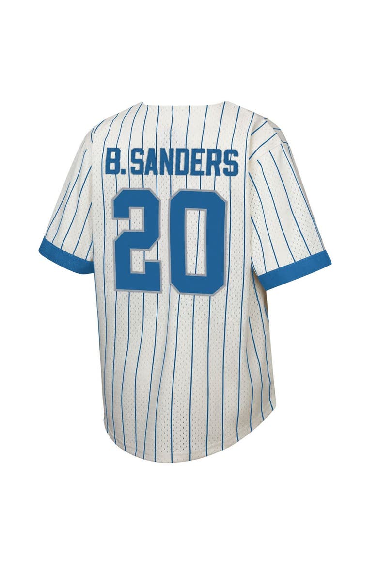 Youth Mitchell & Ness Barry Sanders Cream Detroit Lions Retired Player Name & Number Baseball Jersey, Alternate, color, Cream