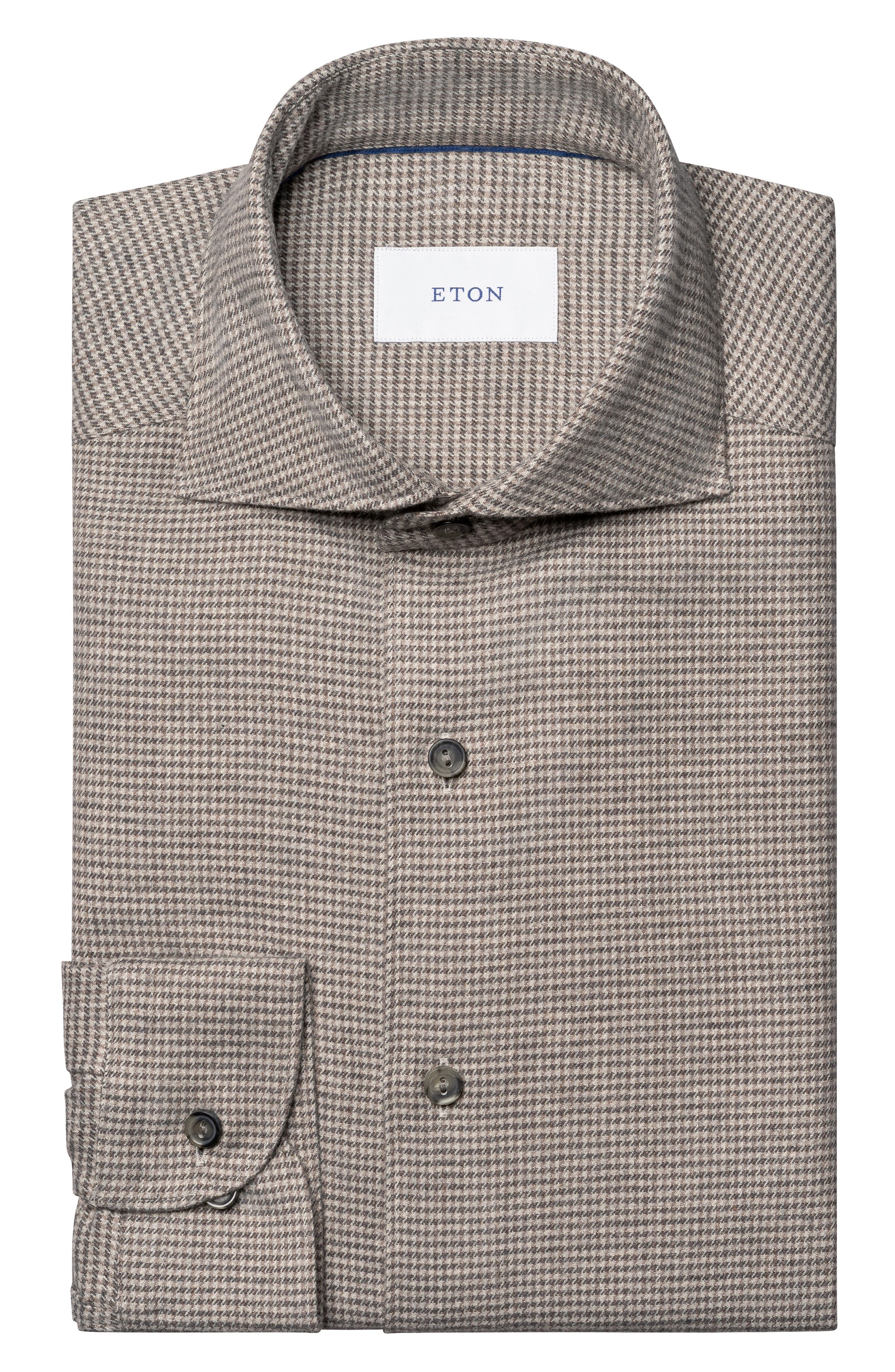 Eton Houndstooth Check Flannel Shirt (Men) | Nordstrom