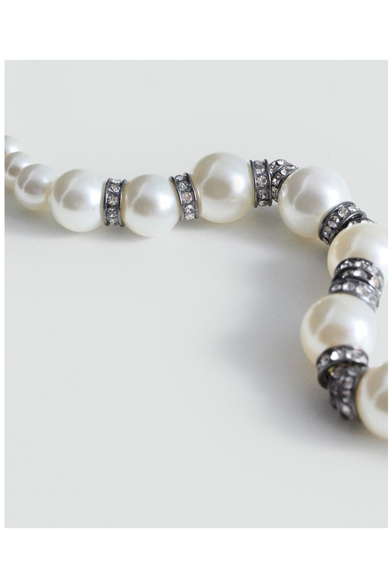 Mixed Faux Pearl & Crystal Necklace, Alternate, color, OFF WHITE