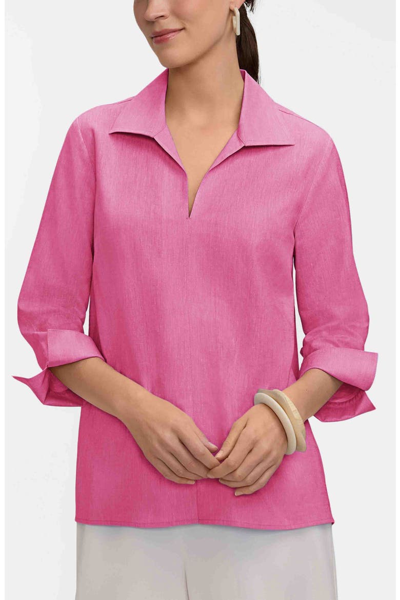 Agnes Linen Blend Top, Main, color, COSMO PINK