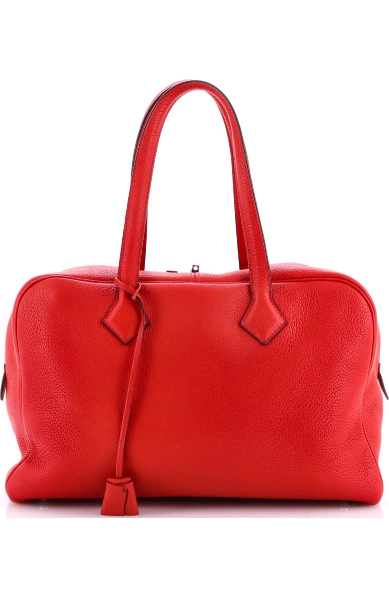 Pre-Owned Hermes Victoria II Bag Clemence 35, Main, color, Rouge Vif