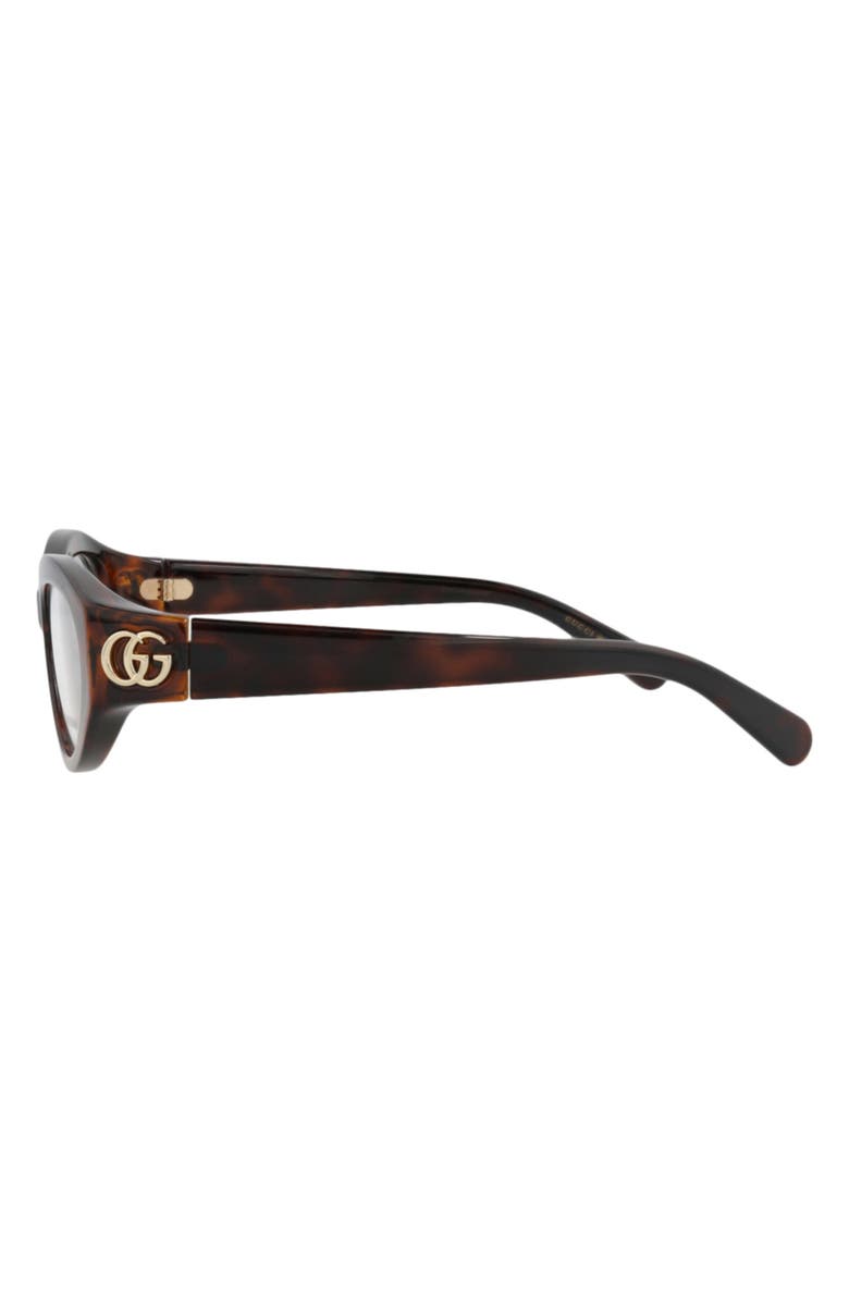 Gucci 51mm Cat Eye Optical Glasses, Alternate, color, Havana Havana Transparent