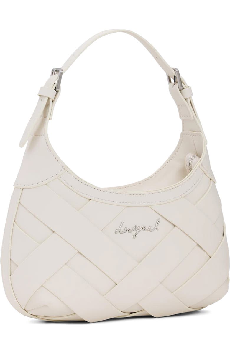 Desigual Faux Leather Shoulder Bag, Alternate, color, Off White