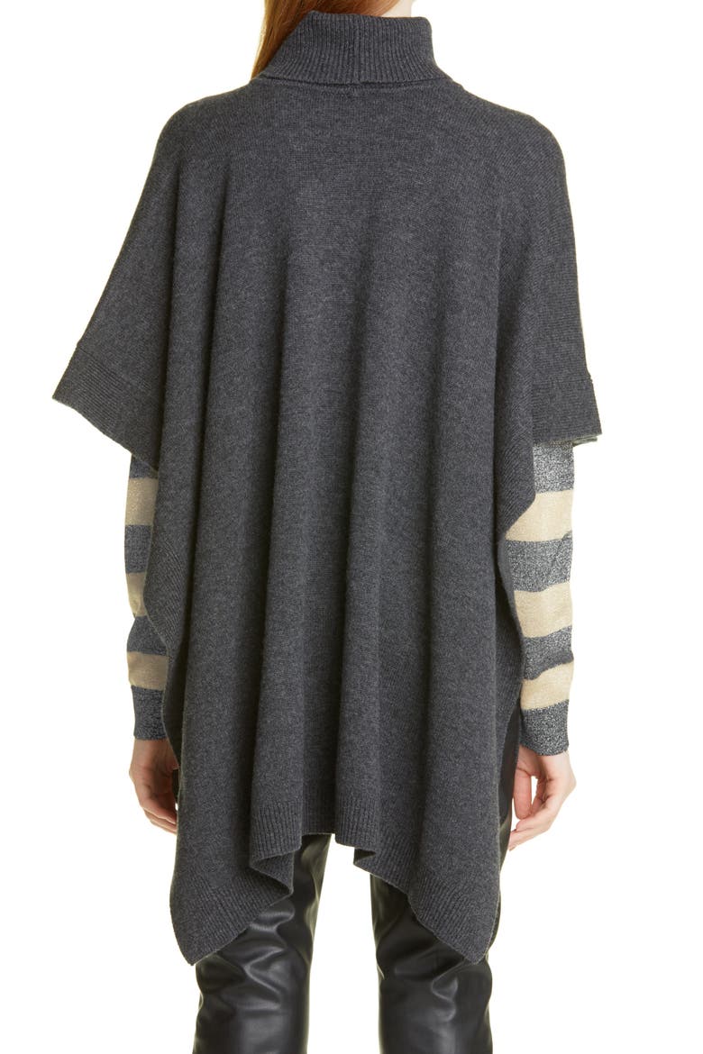 Landera Wool & Cashmere Poncho, Alternate, color, MED GY