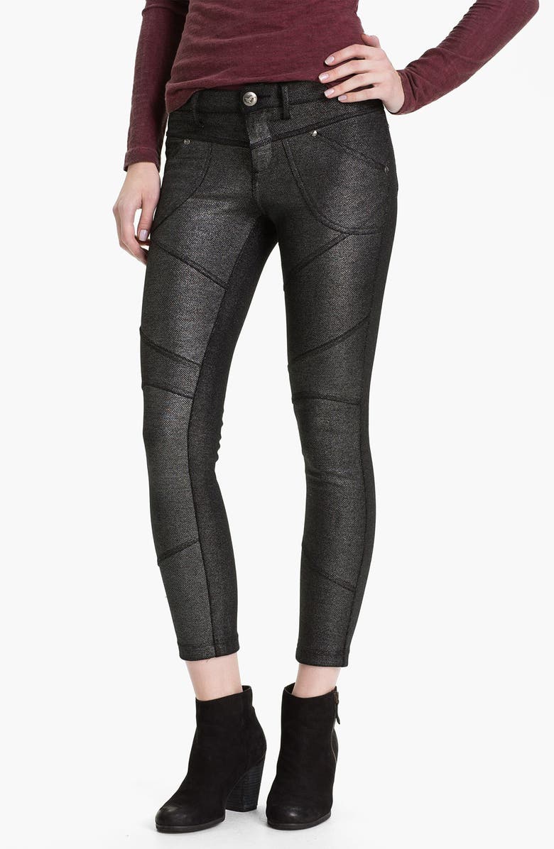 Free People Metallic Moto Pants, Main, color, 