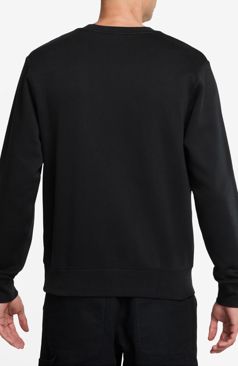 Nike Sportswear Club Appliqué Fleece Crewneck Sweatshirt, Alternate, color, Black/ White
