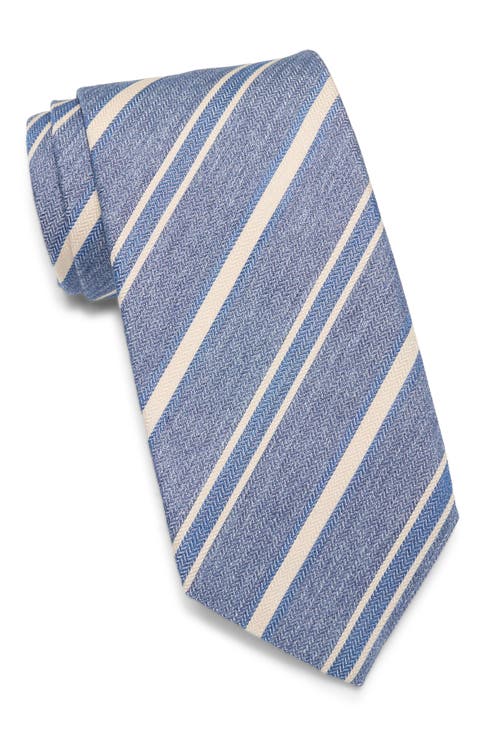 Stripe Herringbone Silk Tie