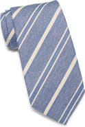 David Donahue Stripe Herringbone Silk Tie