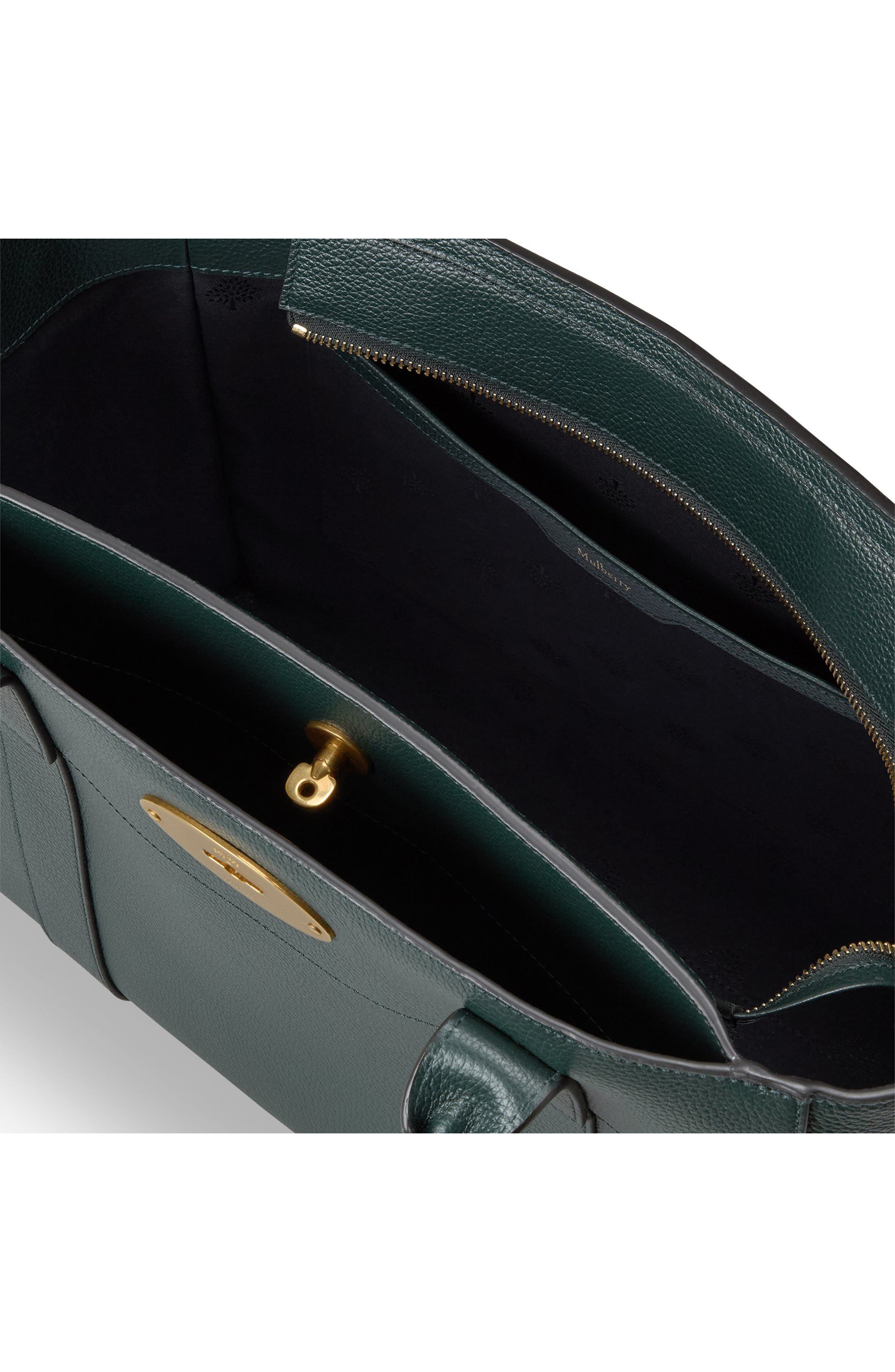 Bayswater 9 to 5 Leather Zip Tote, Alternate, color, MULBERRY GREEN