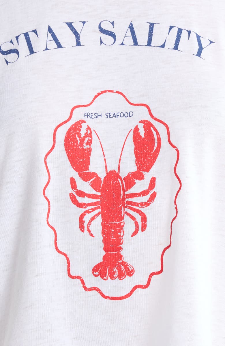 Splendid Stay Salty Graphic Cotton Blend T-Shirt, Alternate, color, Lobster White