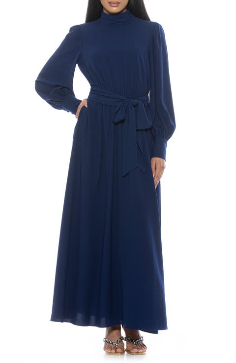 Saliah Mockneck Blouson Sleeve Dress