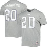 Mitchell & Ness Men's Mitchell & Ness Barry Sanders Gray Detroit Lions Retired Player Logo Name & Number T-Shirt