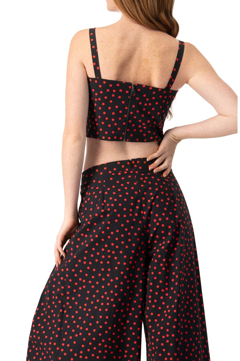 Polka Dot Bustier, Alternate, color, Black