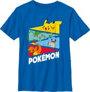 POKEMON Boy's Pokemon Colorful Starters Banners Graphic T-Shirt