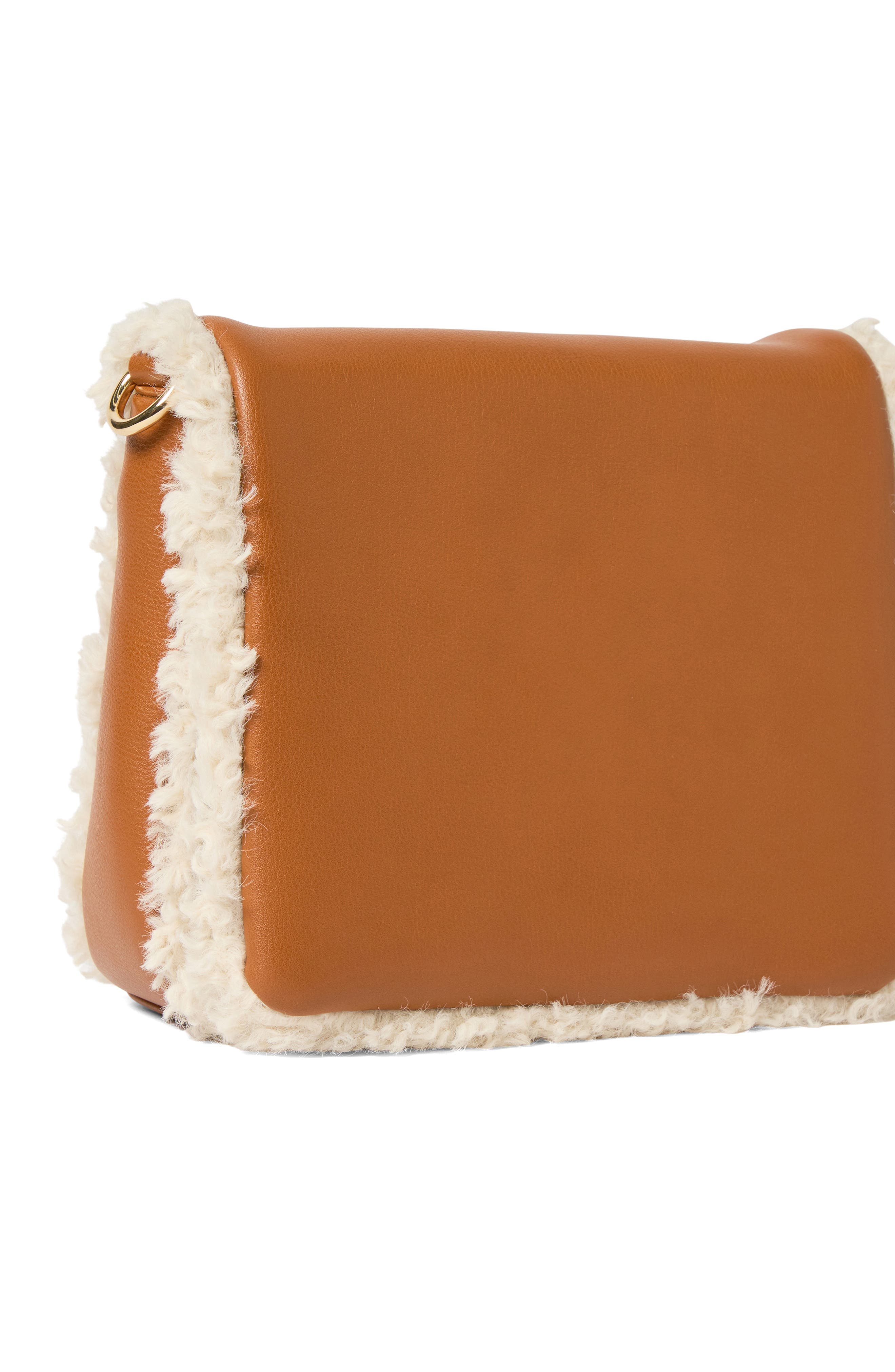 Urban Originals Faux Shearling Flap Crossbody Bag, Alternate, color, Tan