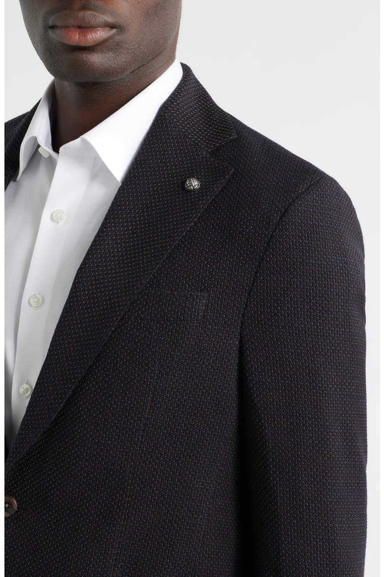 Hampton Contemporary Fit Textured Knit Wool Sport Coat, Alternate, color, BROWN