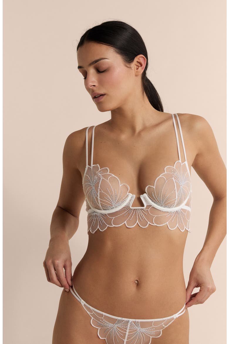 Camelia Bustier Underwire Bra, Alternate, color, WHITE