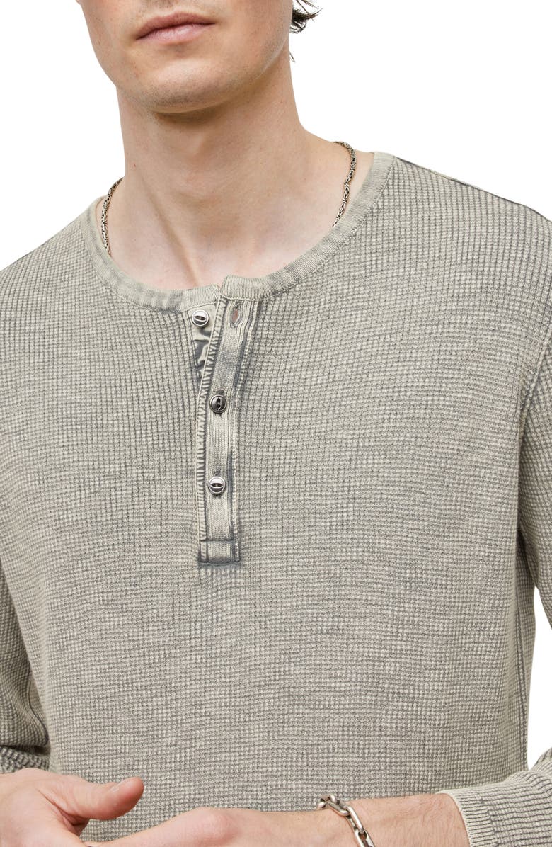 John Varvatos Memphis Waffle Long Sleeve Henley, Alternate, color, Grey Hthr