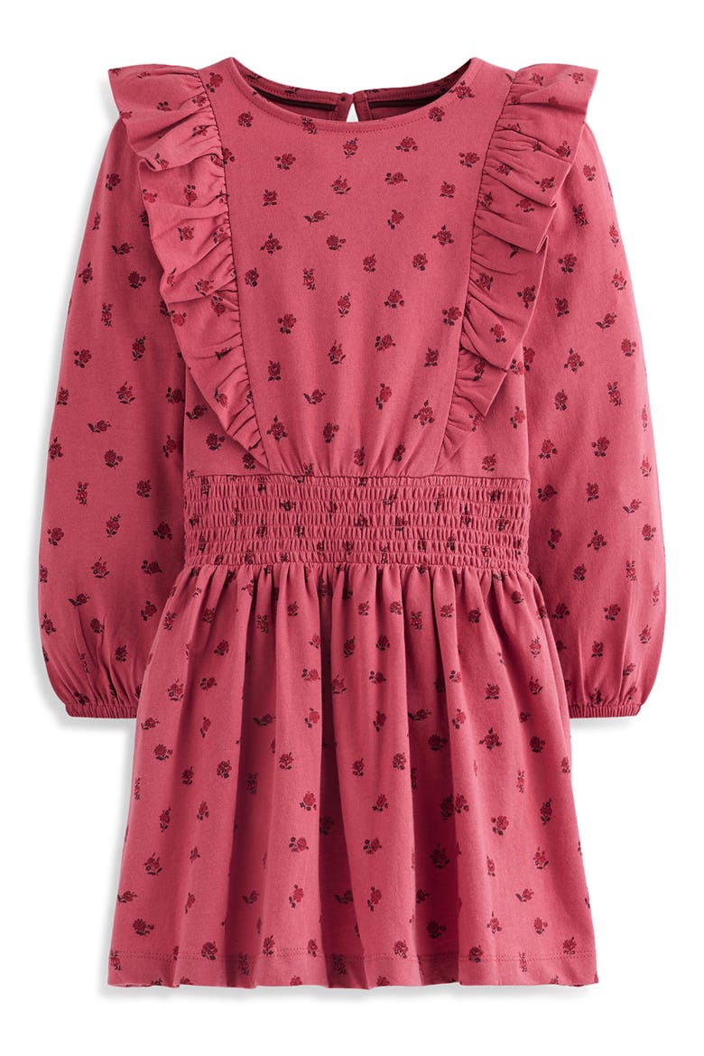 Kids' Shirred Waist Jersey Dress, Main, color, PINK BUD FLORAL