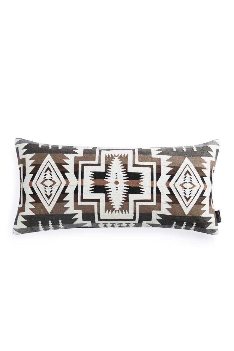 Harding Star Embroidered Lumbar Pillow, Main, color, FROSTED GR