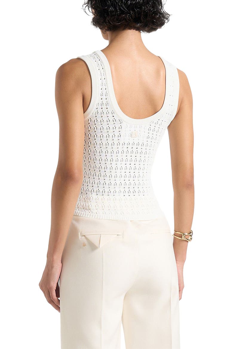 Nora Pointelle Knitted Vest with Knot Button, Alternate, color, Cream