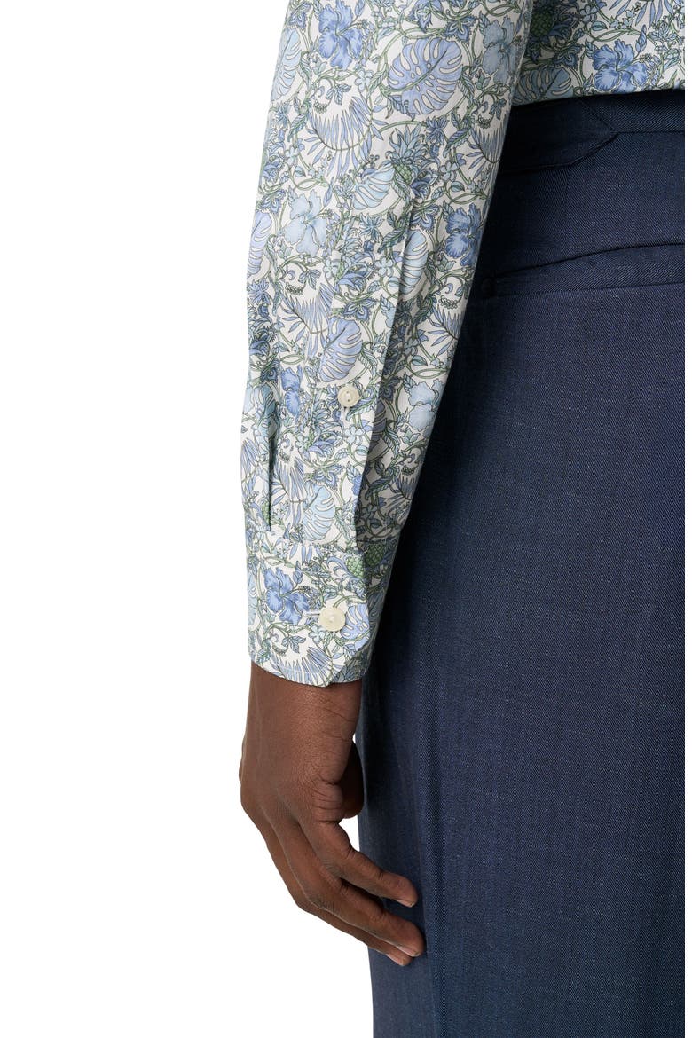 Slim Fit Floral Dress Shirt, Alternate, color, MEDIUM GREEN