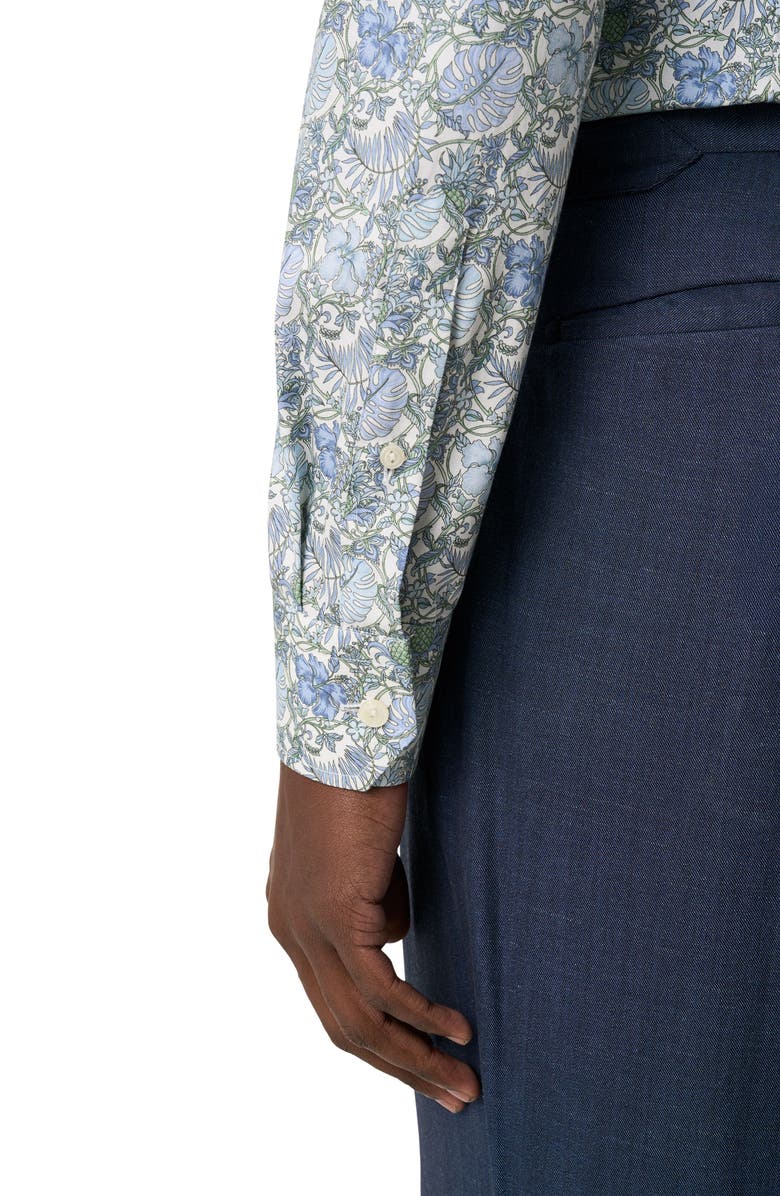 Eton Slim Fit Floral Dress Shirt, Alternate, color, Medium Green