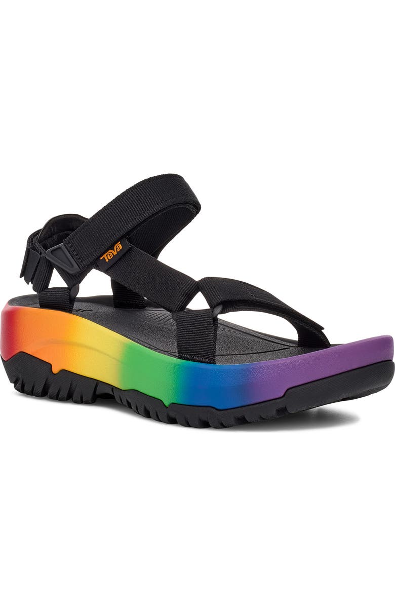 Teva Hurricane XLT2 Ampsole Brite Wedge Sandal, Main, color, Black/ Rainbow
