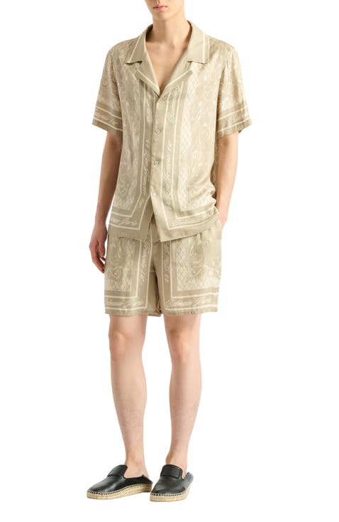 Printed Foulard pyjama shorts