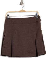 MAX STUDIO Buckle Wrap Pleated Miniskirt