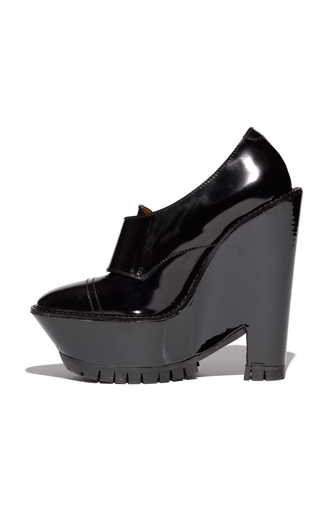 Wedge Heel Bootie, Alternate, color, BLACK