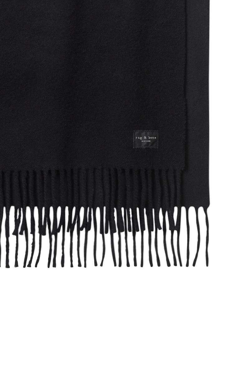 rag & bone Addison Recycled Wool Scarf, Alternate, color, Blk
