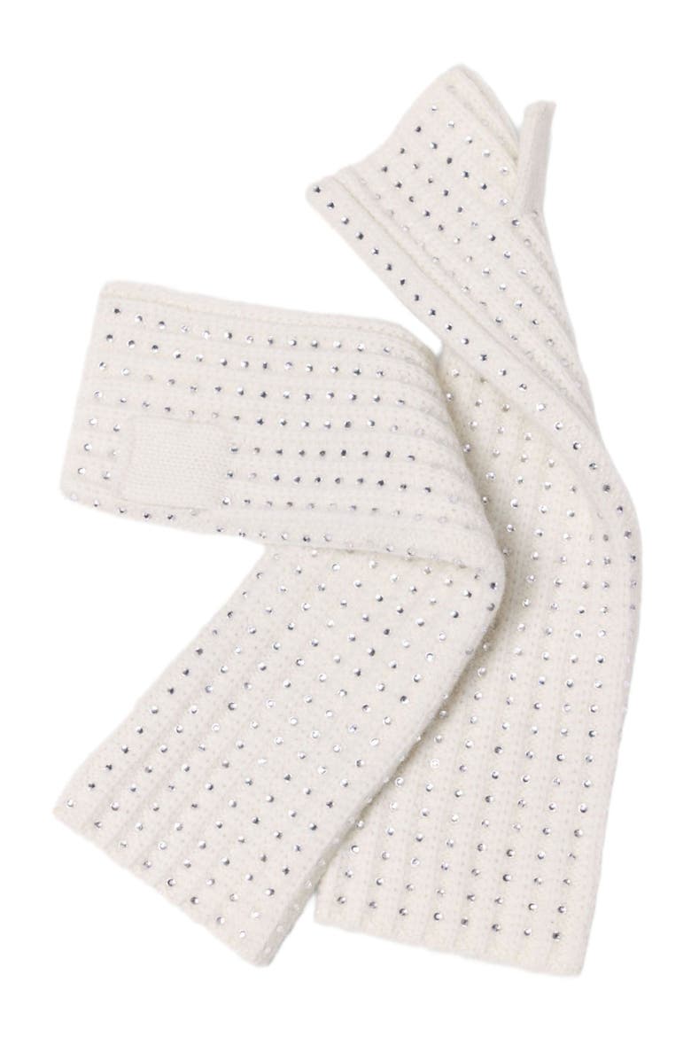 Wool and rhinestone mittens, Alternate, color, Ecru