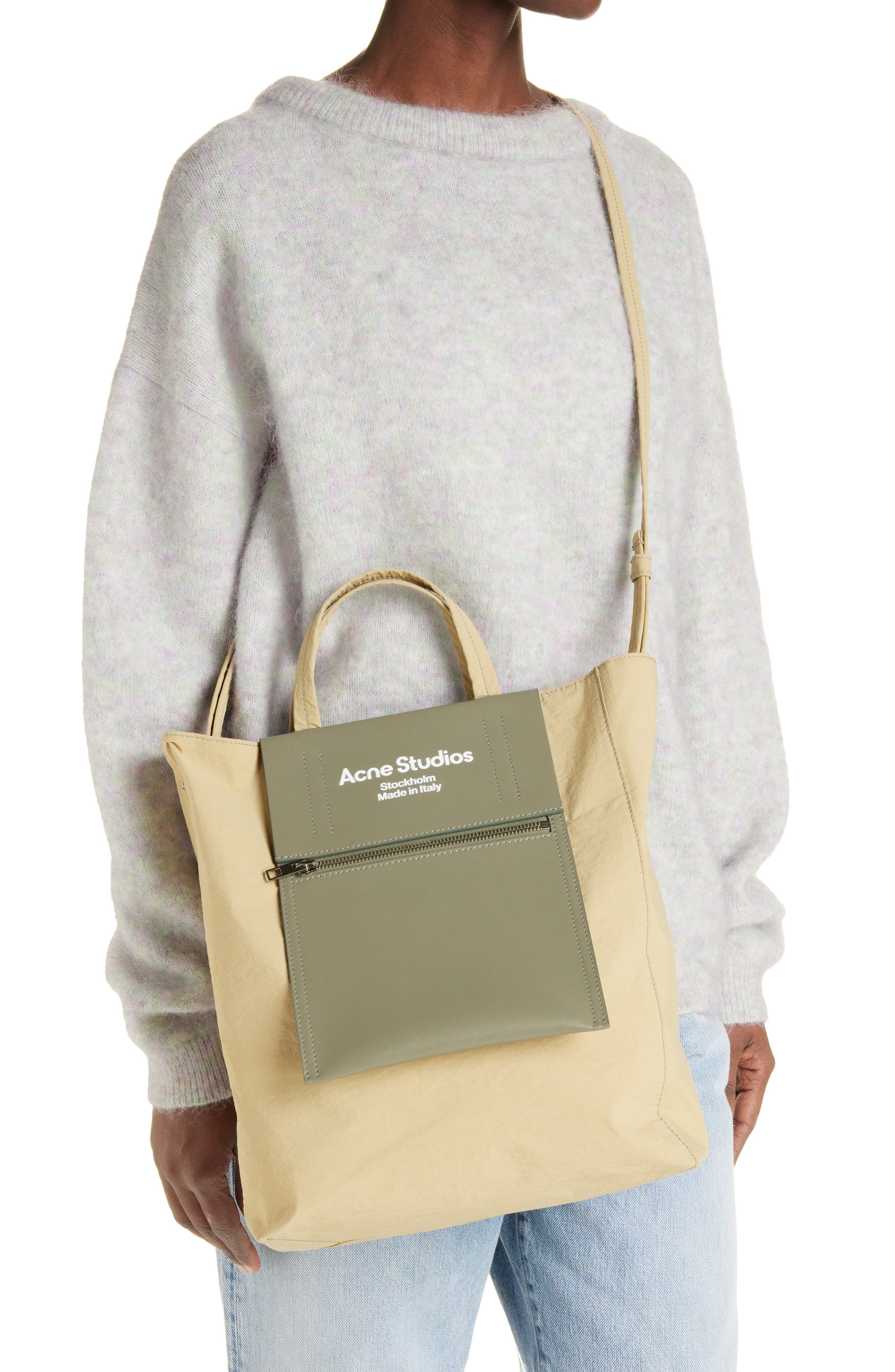 Acne Studios Baker Out Papery Nylon Tote, Alternate, color, 