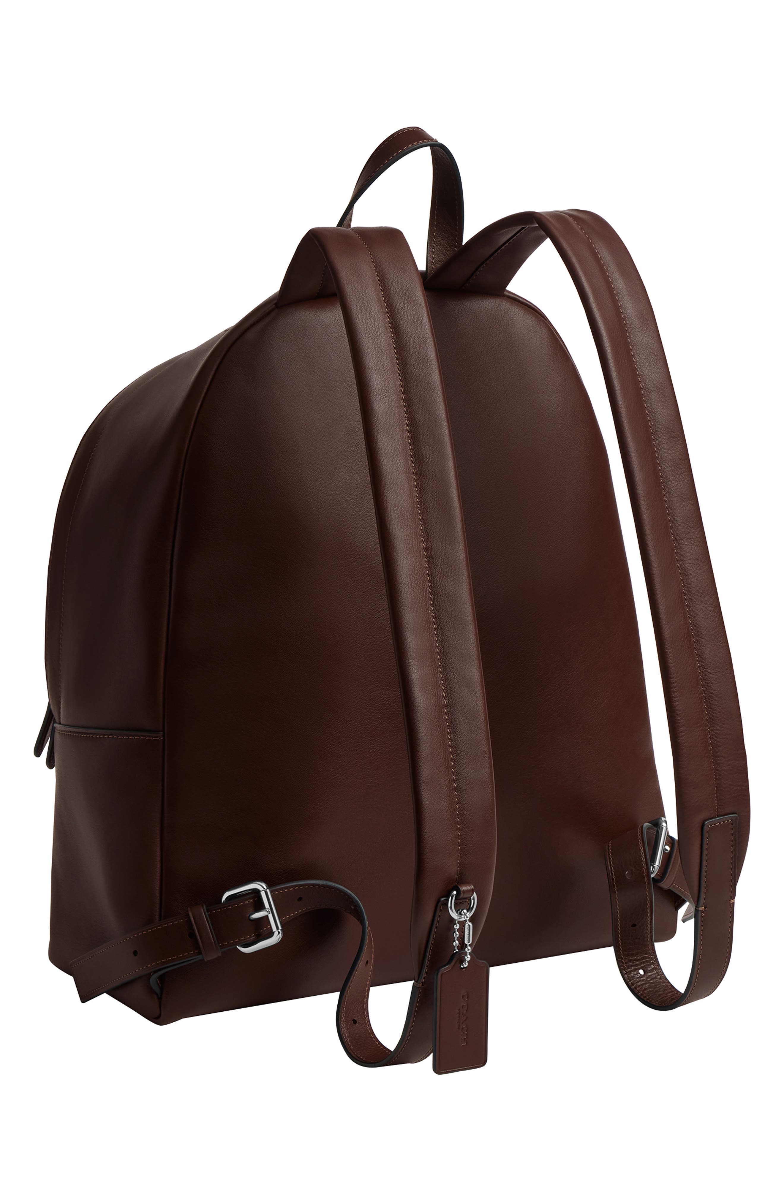 COACH Ridgewood Leather Backpack, Alternate, color, Maple