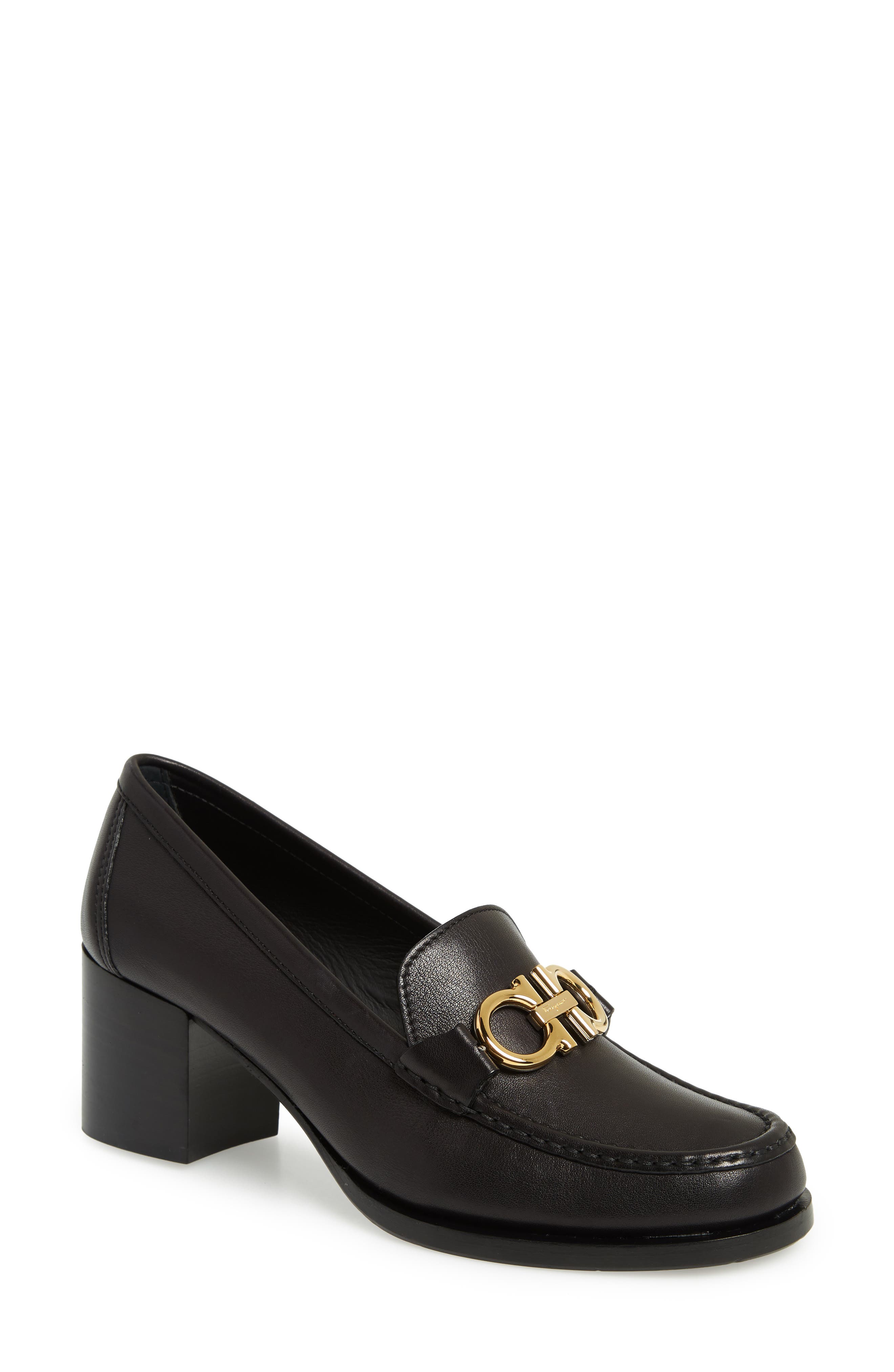 FERRAGAMO Salvatore Ferragamo Rolo Block Heel Bit Loafer, Main, color, 