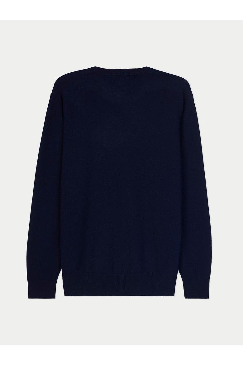Cashmere Horse Intarsia Sweater, Alternate, color, navy