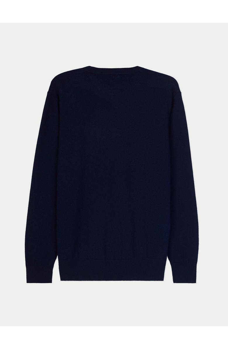 Gobi Cashmere Cashmere Horse Intarsia Sweater, Alternate, color, Navy