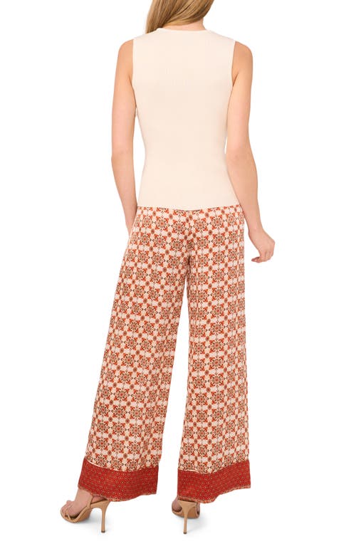 Ted Baker Mixed Print Wide Leg Pull-on Pants In Neutral